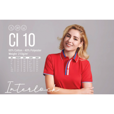 [Cotton Interlock] Cotton Interlock Polo - CI10